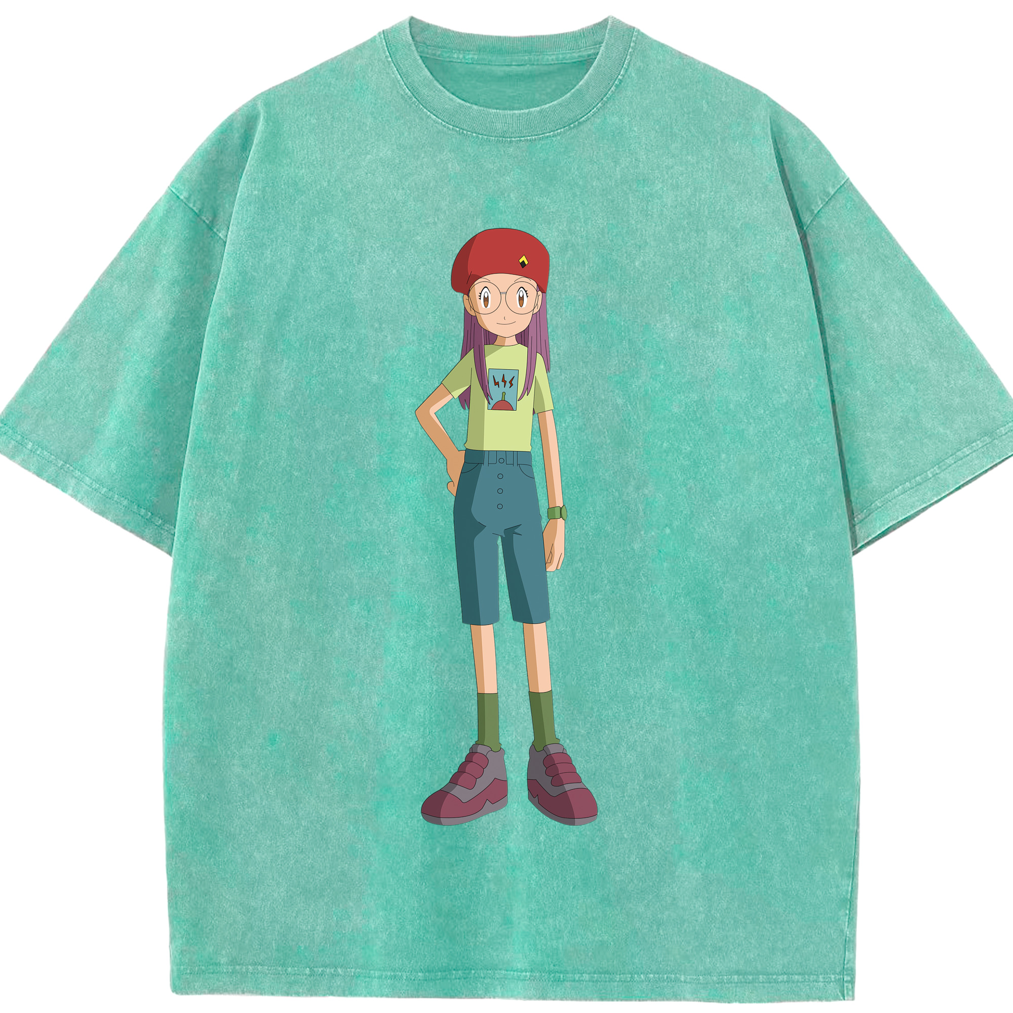 （画像用） Digimon デジタルモンスター/デジモン 綿100% ヴィンテージ風 半袖Tシャツ（フロントプリント）